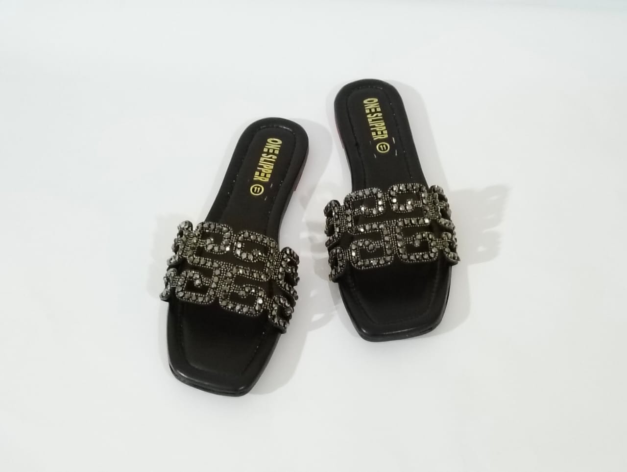 Women's Black Summer Slippers - Jelly Sole | ( 701A )