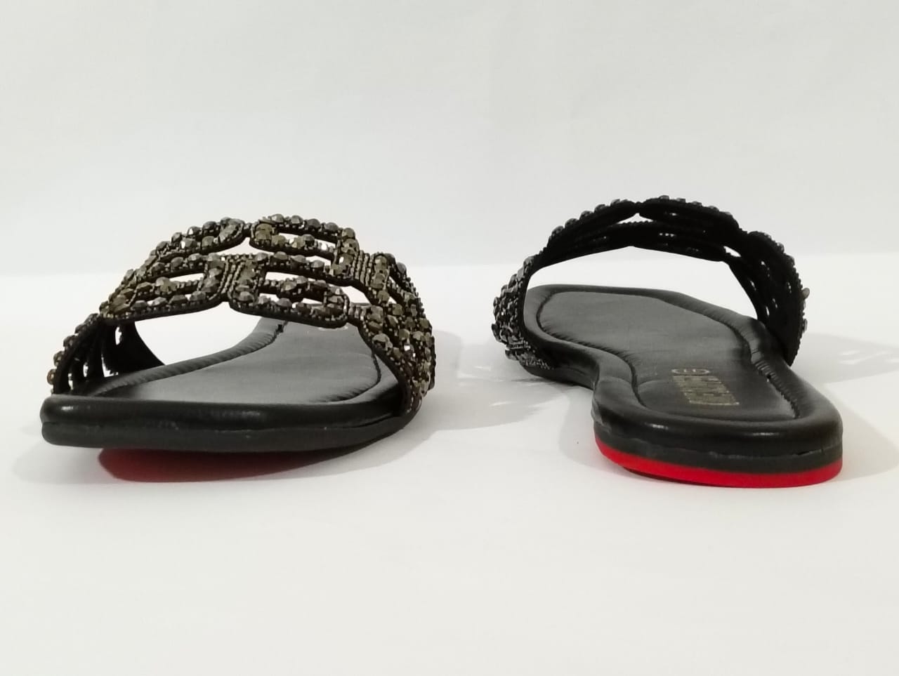 Women's Black Summer Slippers - Jelly Sole | ( 701A )
