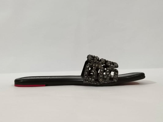 Women's Black Summer Slippers - Jelly Sole | ( 701A )