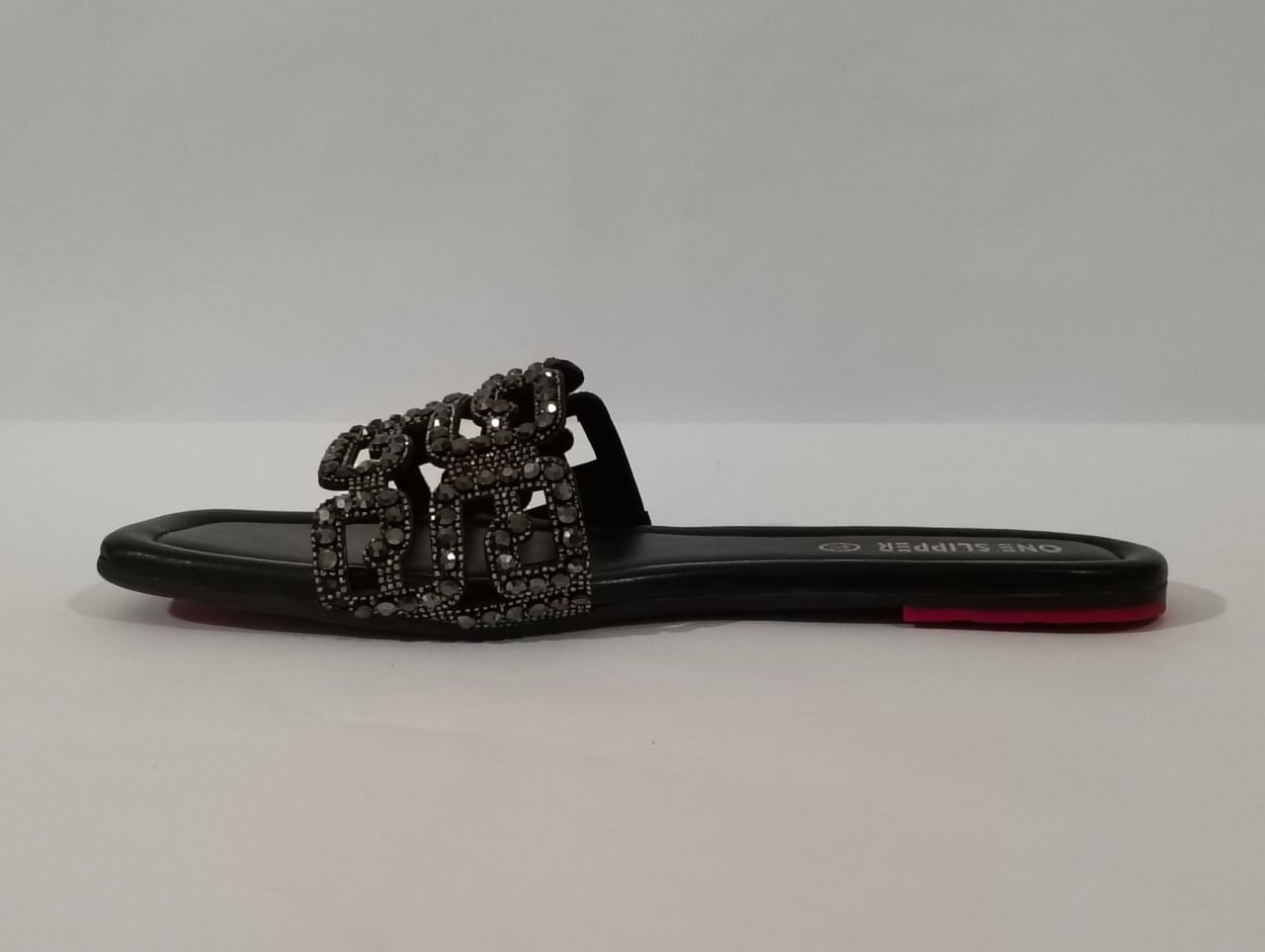 Women's Black Summer Slippers - Jelly Sole | ( 701A )